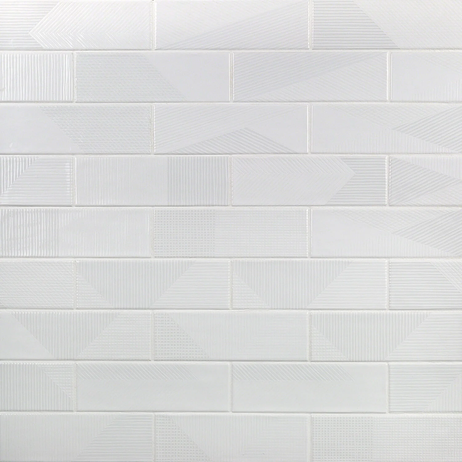 Enigma White 2x8 Textured Polished Ceramic Subway Tile - Lux Tile - Image 3