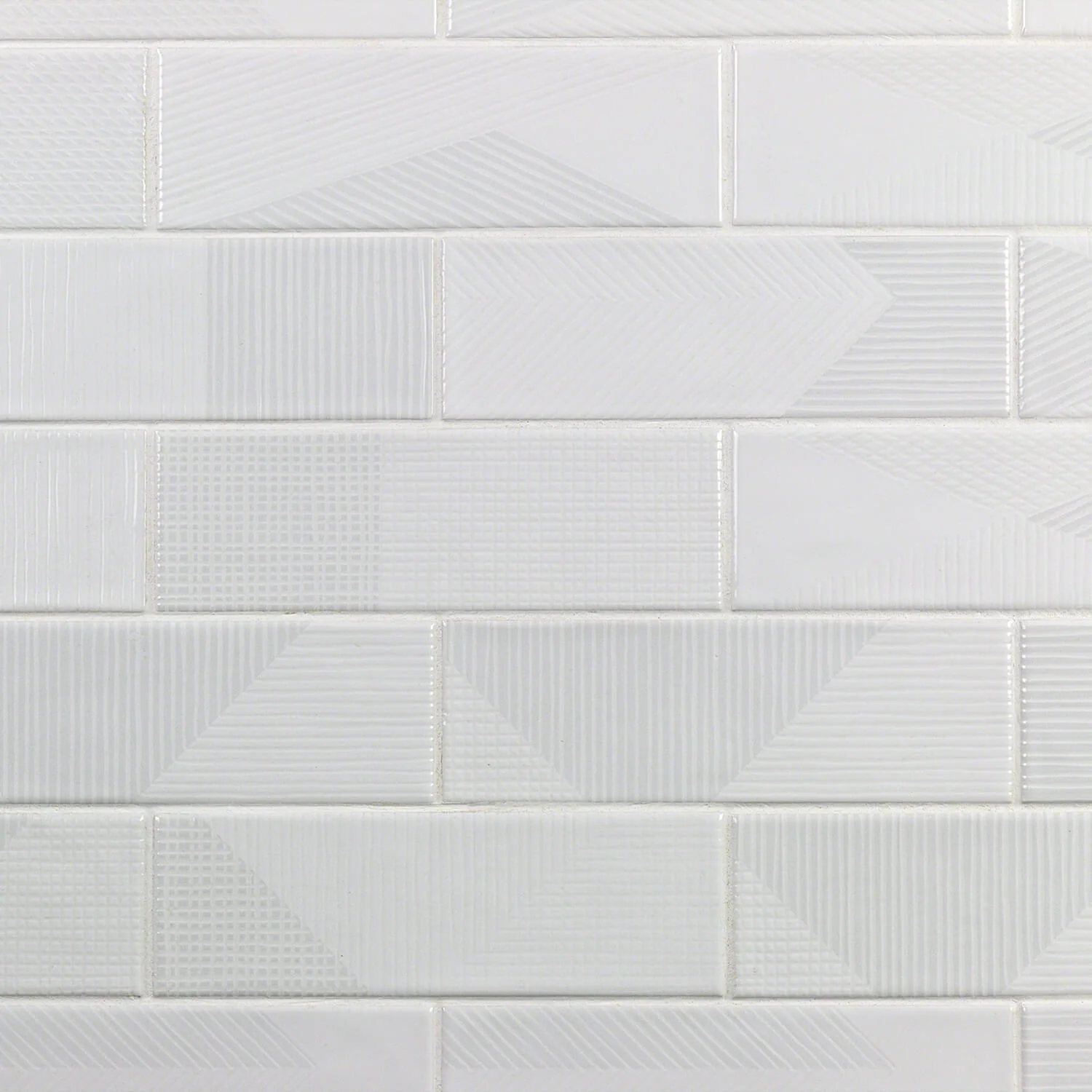 Enigma White 2x8 Textured Polished Ceramic Subway Tile - Lux Tile - Image 4