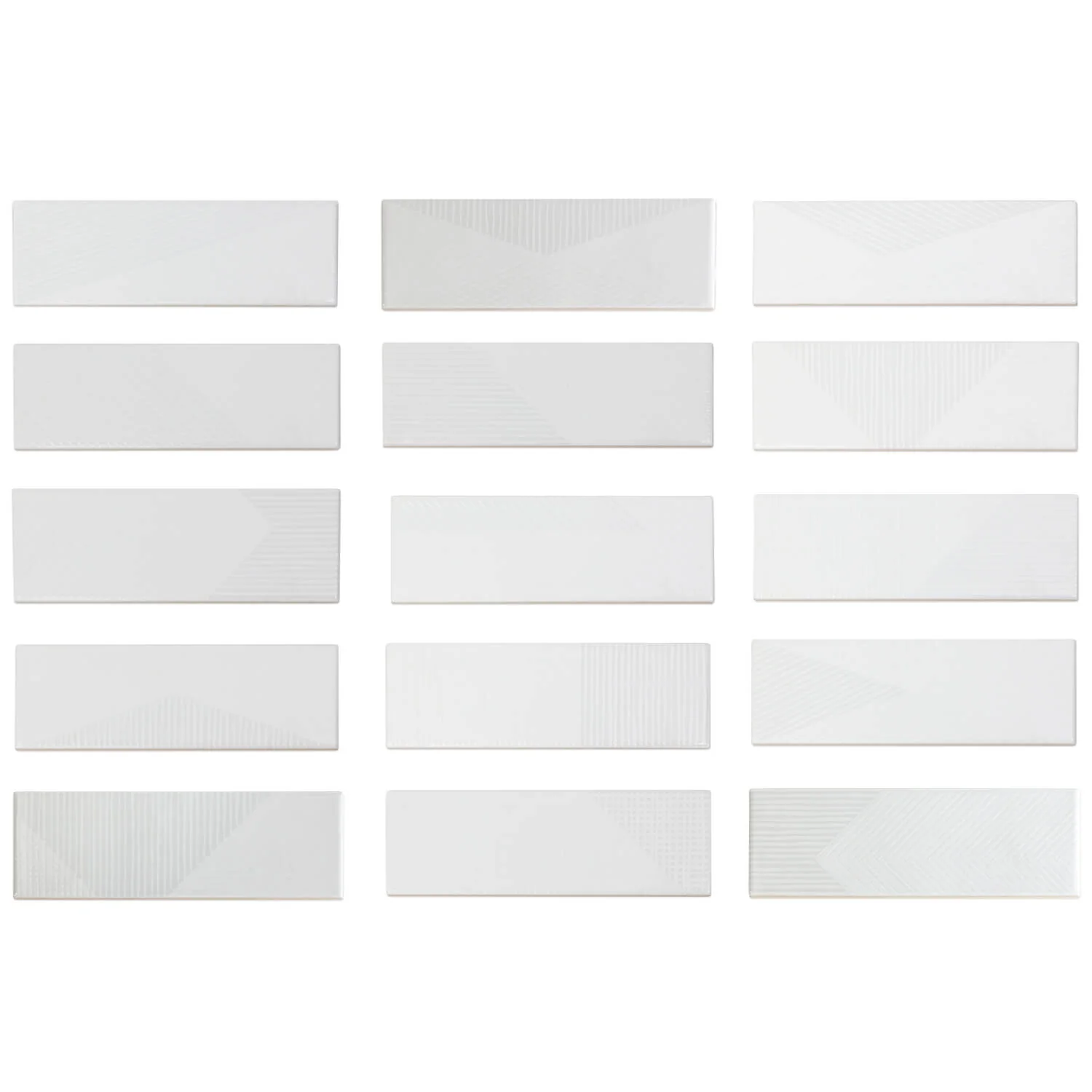 Enigma White 2x8 Textured Polished Ceramic Subway Tile - Lux Tile - Image 5