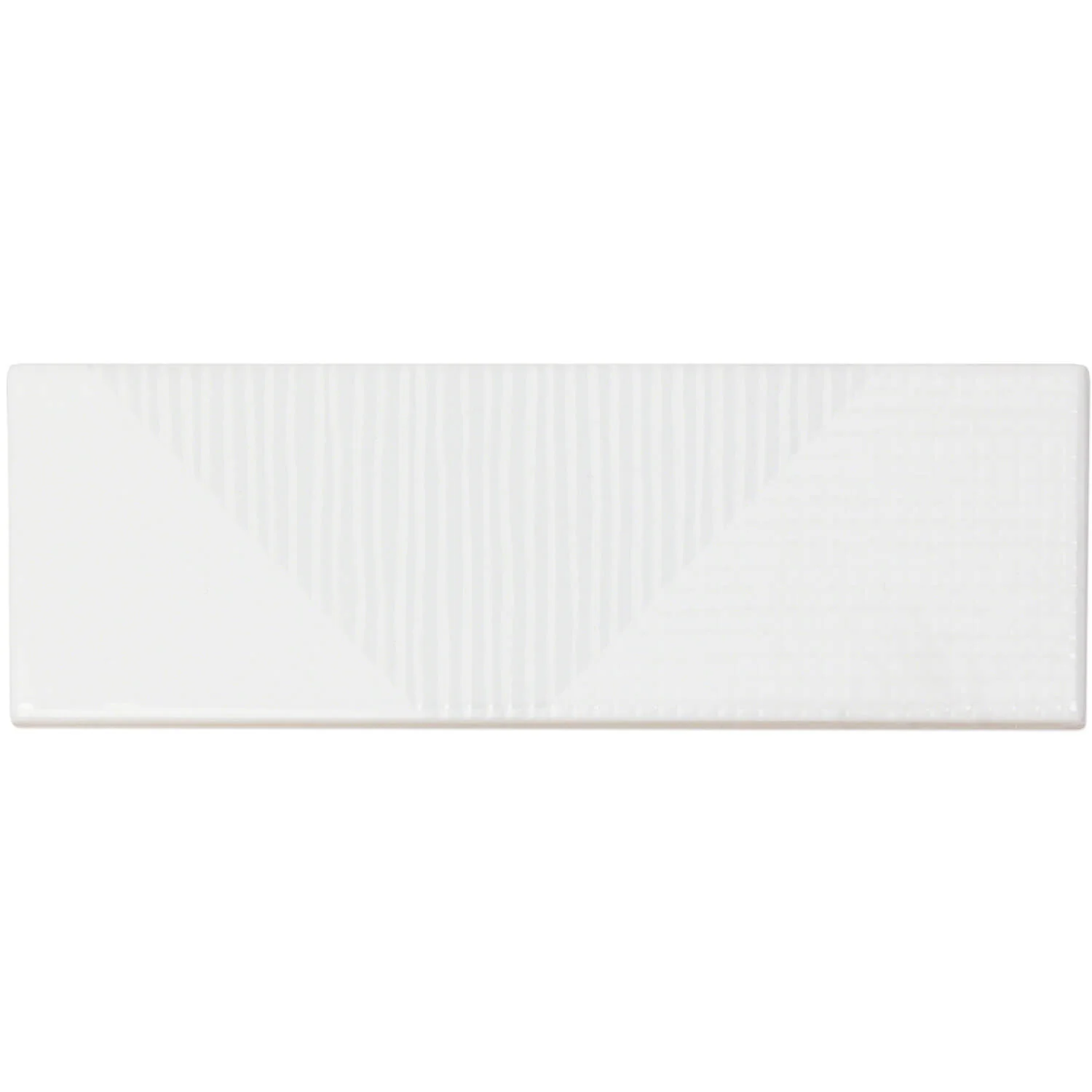 Enigma White 2x8 Textured Polished Ceramic Subway Tile - Lux Tile - Image 6