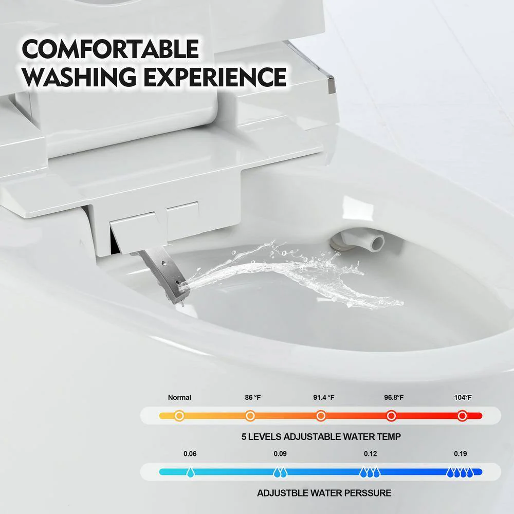 EPOWP 11.8" Dual Flush Smart Toilet with Heated Seat & Foot Sensor - Image 6