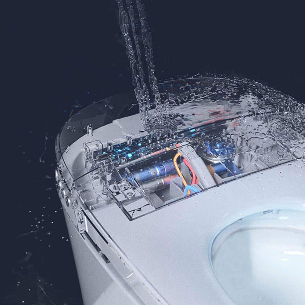 EPOWP 11.8 in. Dual Flush Elongated Smart Toilet with Foot Sensor & Knob Control - Image 3