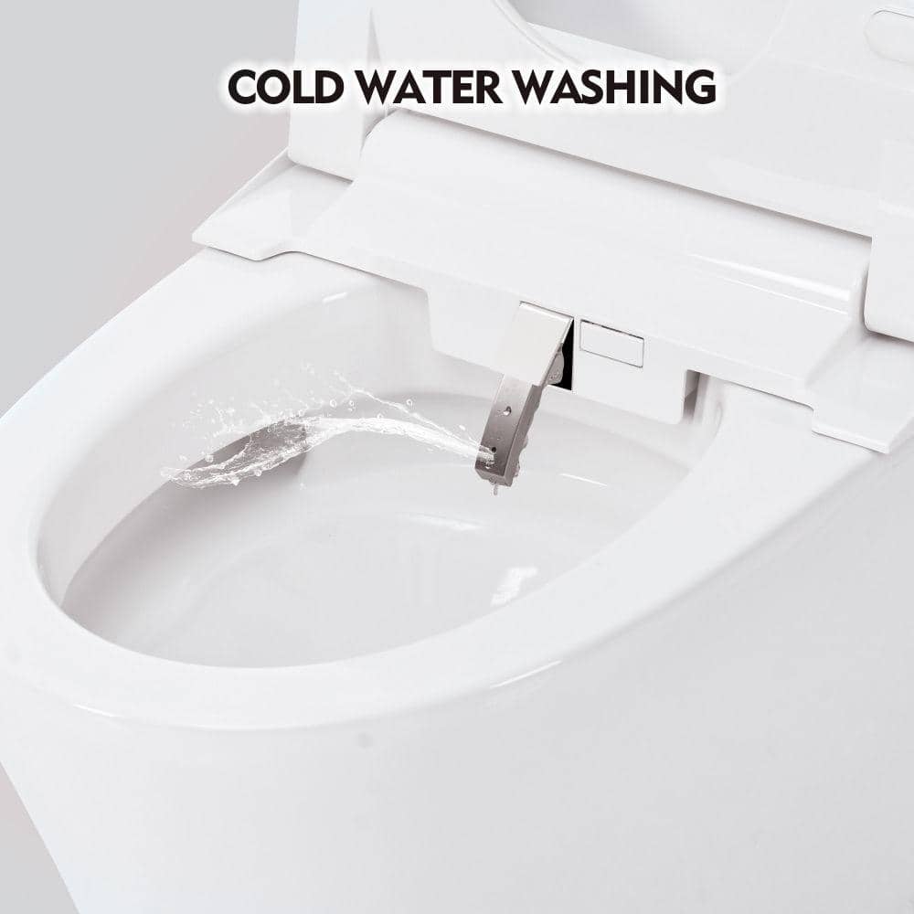 EPOWP 11.8 in. Dual Flush Elongated Smart Toilet with Foot Sensor & Knob Control - Image 4