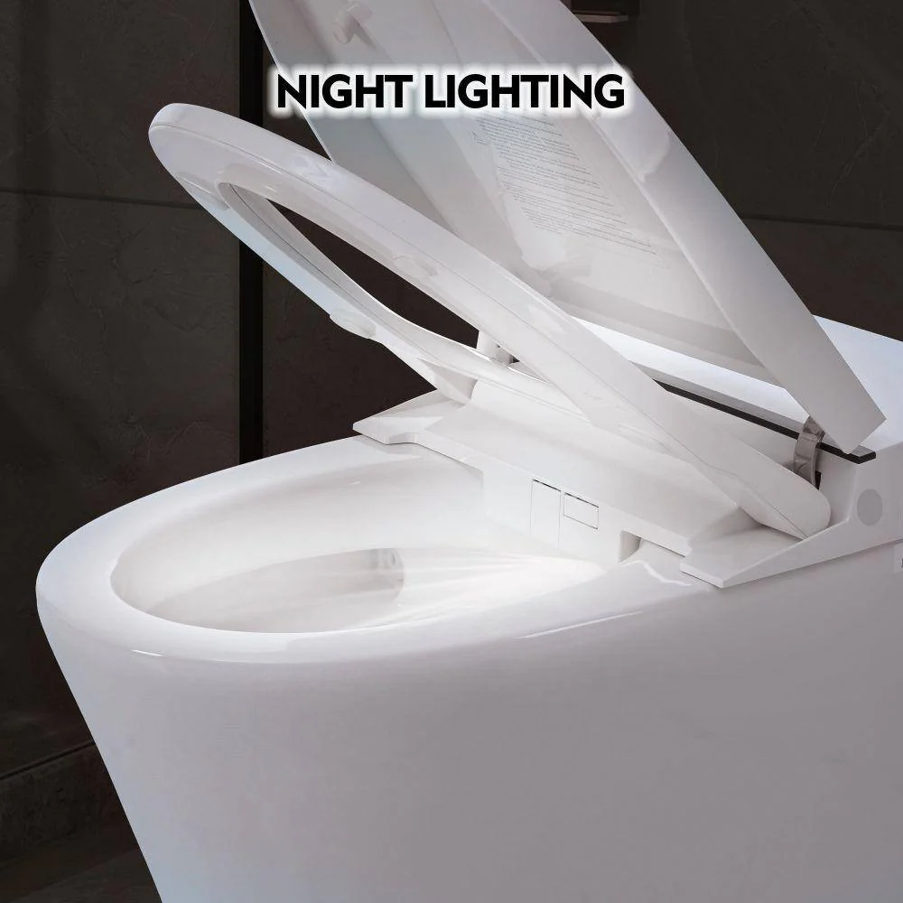 EPOWP 11.8 in. Dual Flush Elongated Smart Toilet with Foot Sensor & Knob Control - Image 9