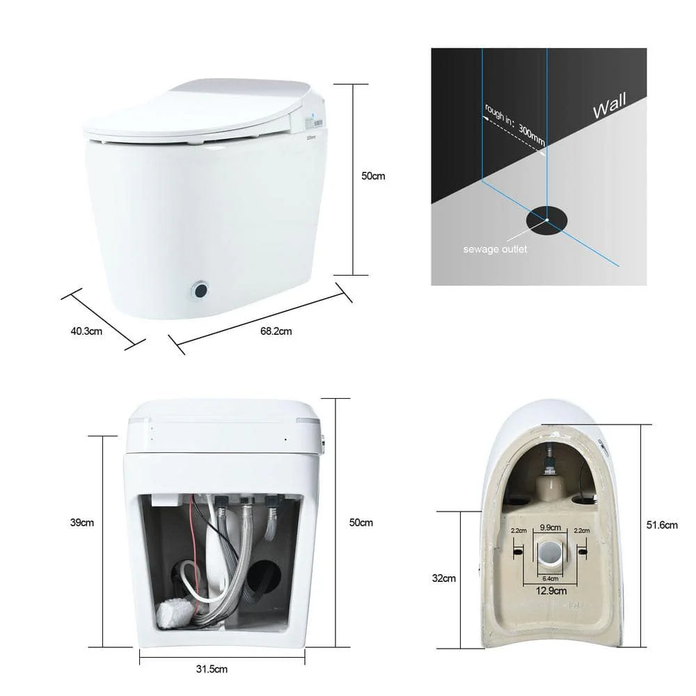 EPOWP Smart Toilet with Heated Seat and Foot Sensor Flush - Image 3