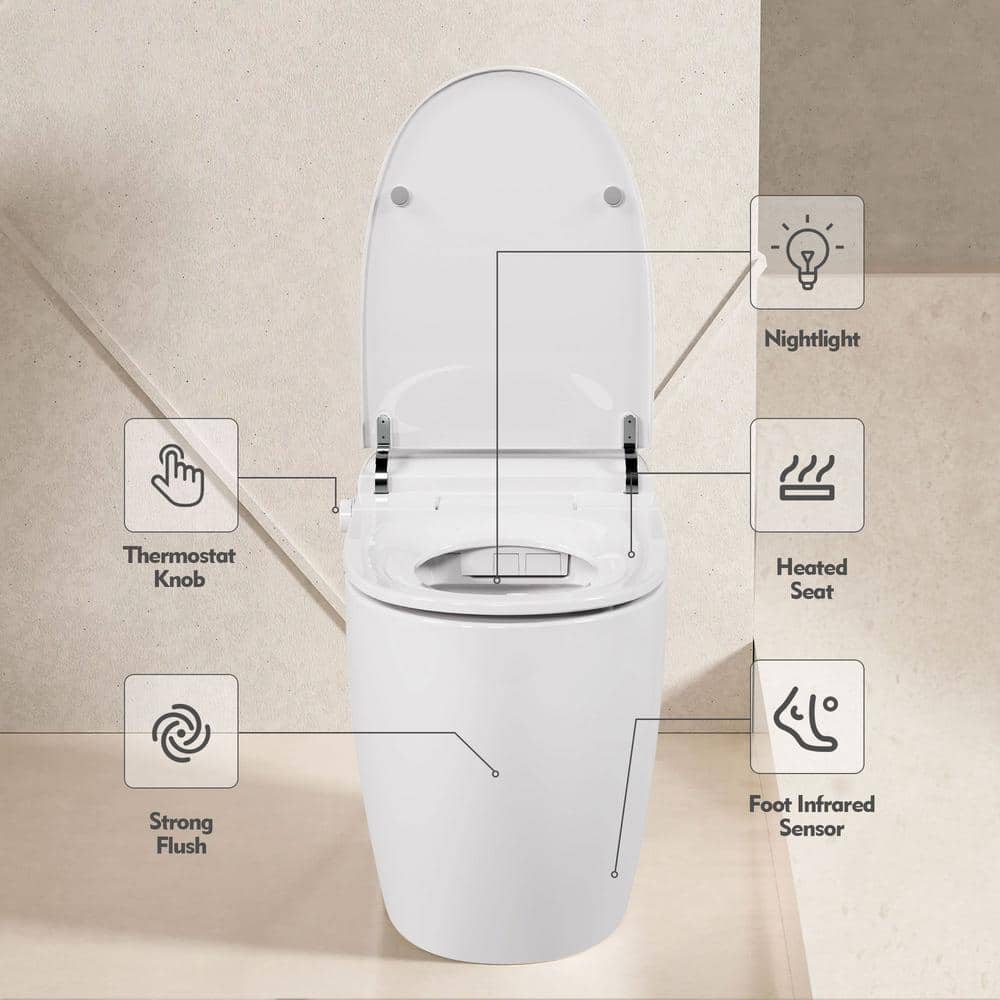 EPOWP Smart Toilet with Heated Seat and Foot Sensor Flush - Image 7