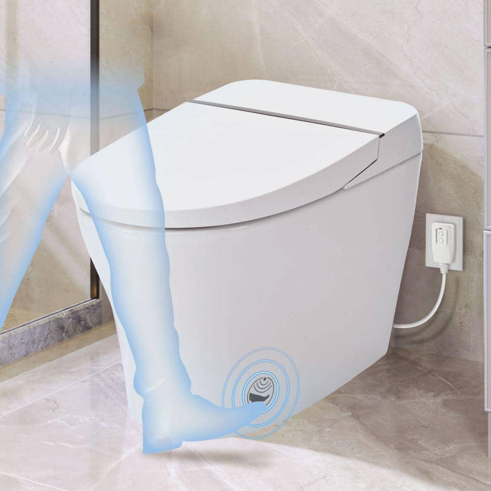 EPOWP Smart Toilet with Heated Seat, foot sensor and Dual Flush System in White - Image 5