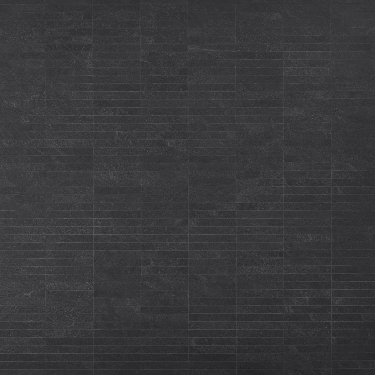 Era Charcoal Black 1x6 Stacked Matte Porcelain Mosaic Tile - Durable Limestone Look - Image 3