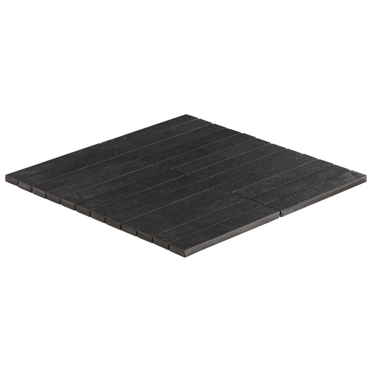 Era Charcoal Black 1x6 Stacked Matte Porcelain Mosaic Tile - Durable Limestone Look - Image 7