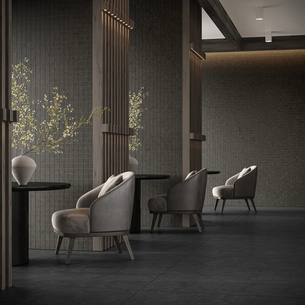 Era Charcoal Black 24x48 Matte Porcelain Tile - Lux Tile