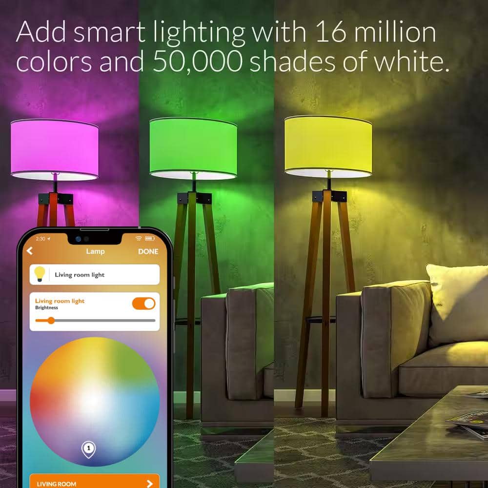 ERIA Soft White Smart Light 60W Equivalent A19 Dimmable CRI 90+ Wireless Lighting Starter Kit (2 Smart Bulbs and Hub) - Image 3