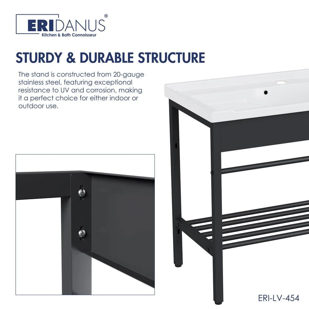 Eridanus Branson 32 in. Freestanding Vitreous China Laundry Sink with Cabinet - Image 7