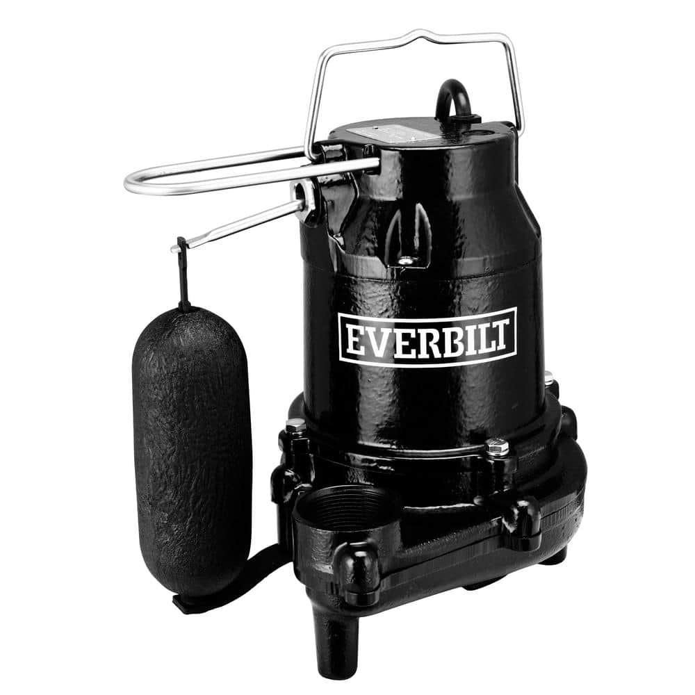 Everbilt 1/2 HP Cast Iron Submersible Sump Pump, HDS50, 85 GPM, 10 ft Cord