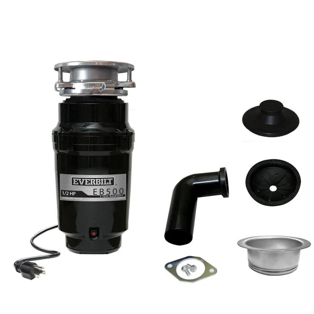 Everbilt 1/2 HP Standard Continuous Feed Garbage Disposal with Stainless Steel Sink Flange and Attached Power Cord - Image 2