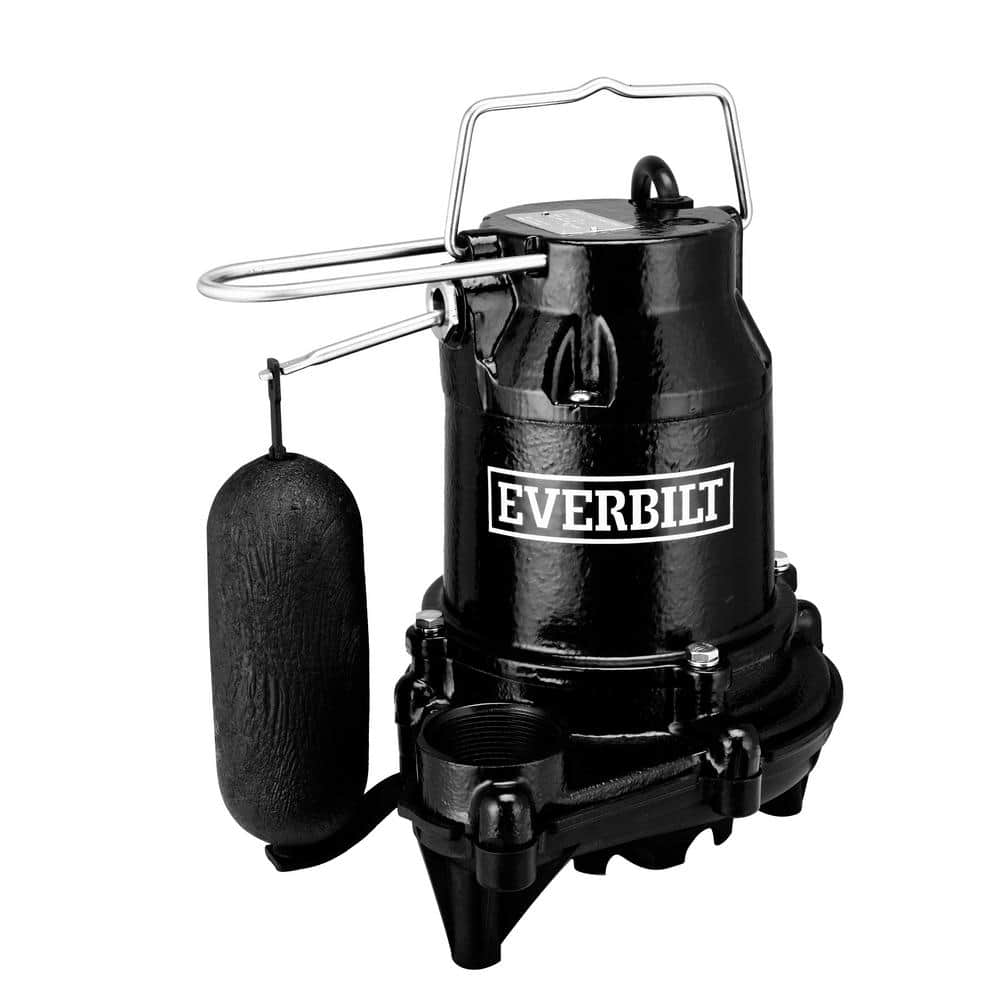 Everbilt 1/3 HP Cast Iron Submersible Sump Pump, HDS30, 3510 GPH, 10 ft Cord