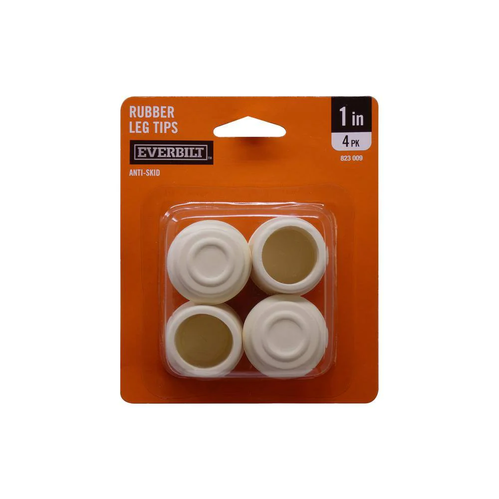 Everbilt 1 in. Off-White Rubber Leg Tips, Anti-Skid (4-Pack) - Image 5