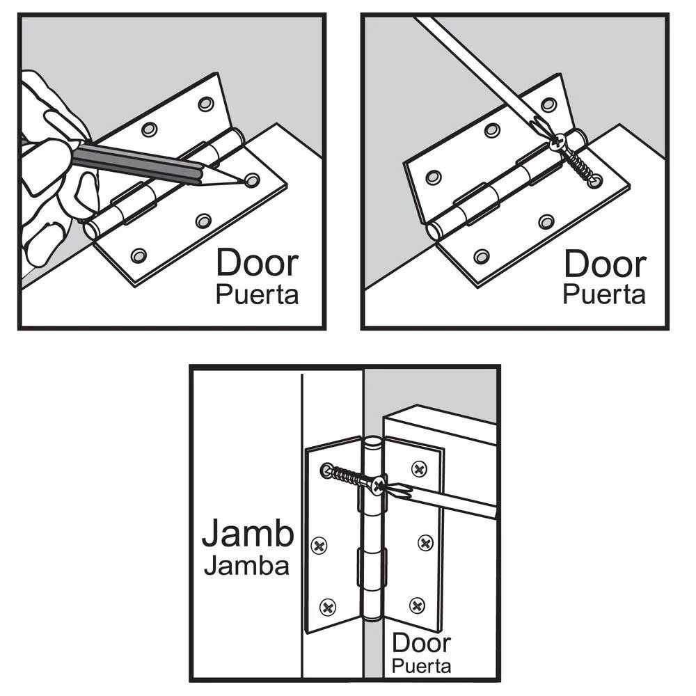 Everbilt 2-1/2 in. Galvanized Non-Removable Pin Narrow Utility/Butt Hinge (2-Pack) - Image 4