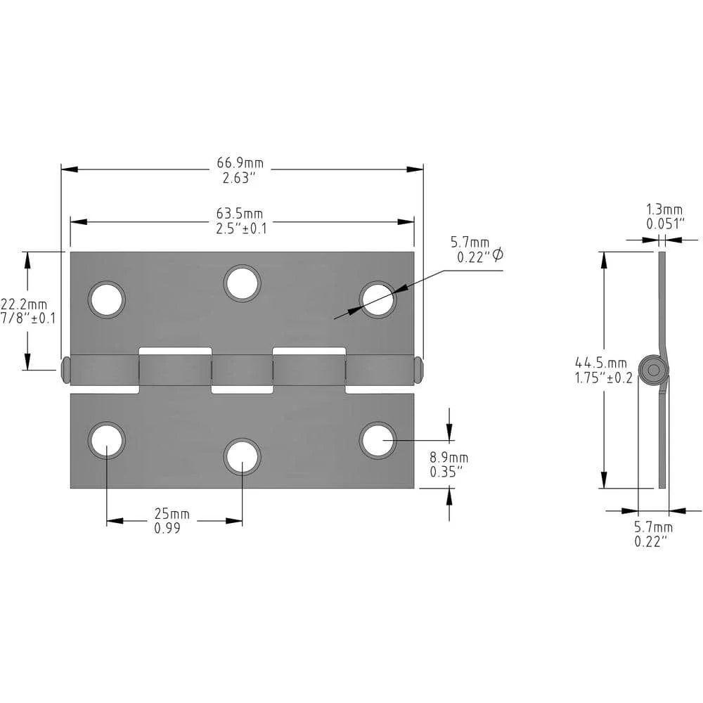 Everbilt 2-1/2 in. Galvanized Non-Removable Pin Narrow Utility/Butt Hinge (2-Pack) - Image 5