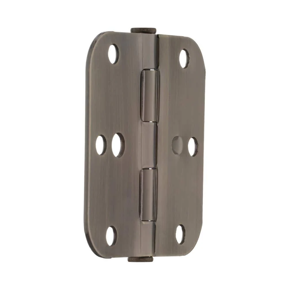 Everbilt 3-1/2 in. Antique Brass Security Door Hinges, 5/8 in. Radius – Value Pack (3-Pack) - Image 2