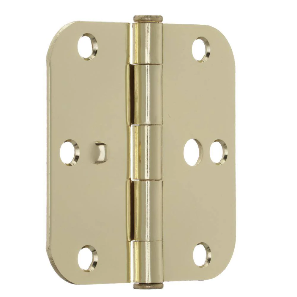Everbilt 3-1/2 in. Bright Brass Security Door Hinges, 5/8 in. Radius – Value Pack (3-Pack) - Image 4