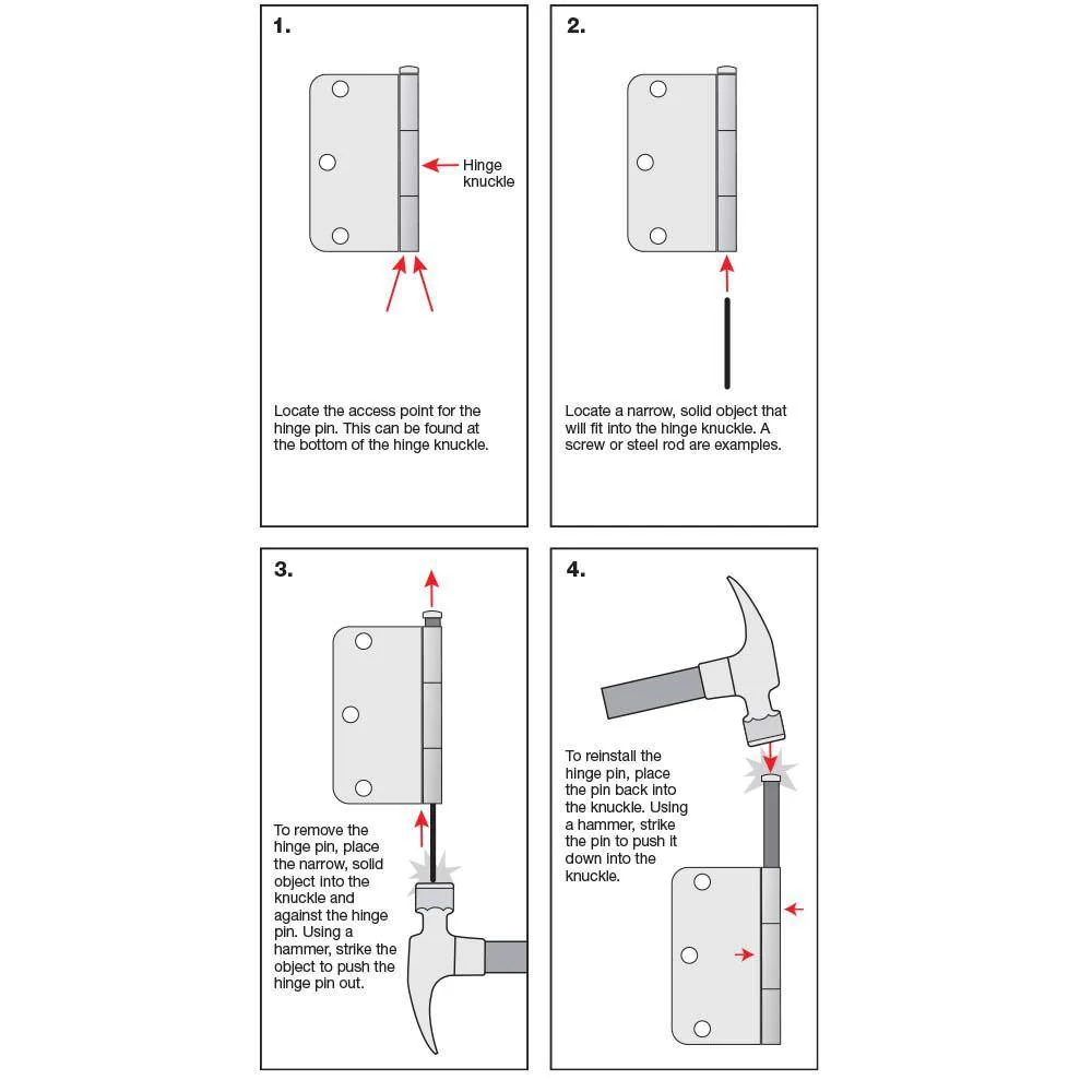 Everbilt 3-1/2 in. Bright Brass Security Door Hinges, 5/8 in. Radius – Value Pack (3-Pack) - Image 5