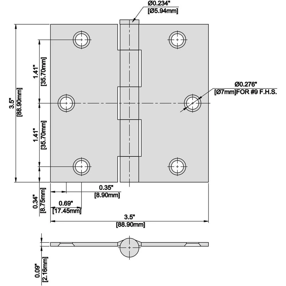 Everbilt 3-1/2 in. Matte Black Square Corner Smooth Action Door Hinge (3-Pack) - Image 8