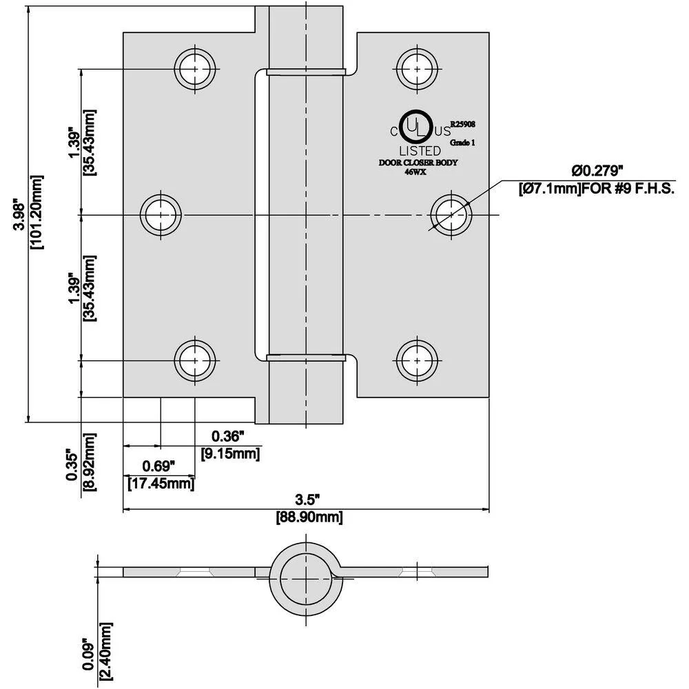 Everbilt 3-1/2 in. Oil-Rubbed Bronze Adjustable Spring Door Hinge - Image 3
