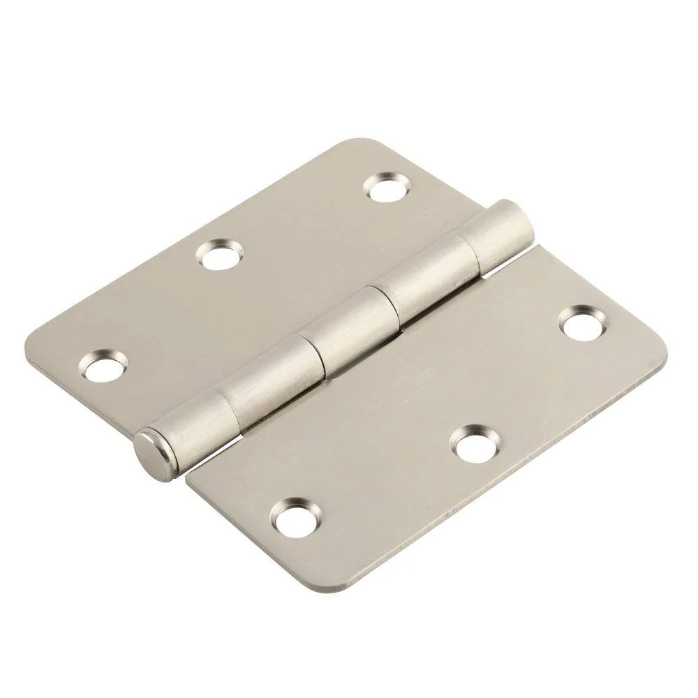 Everbilt 3-1/2 in. Satin Nickel 1/4 in. Radius Butt Door Hinges Value Pack (3-Pack) - Image 2