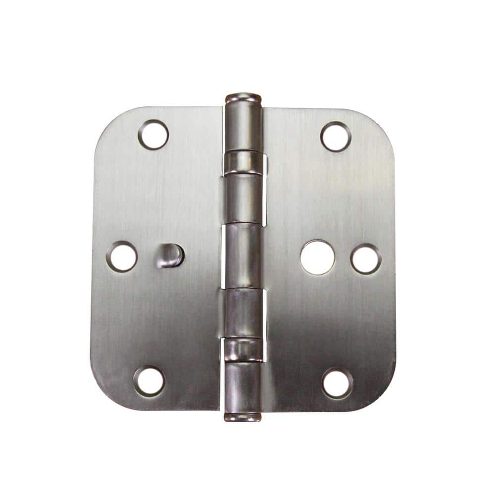 Everbilt 3-1/2 in. Satin Nickel 5/8 in. Radius Ball Bearing Door Hinge Value Pack (3-Pack)