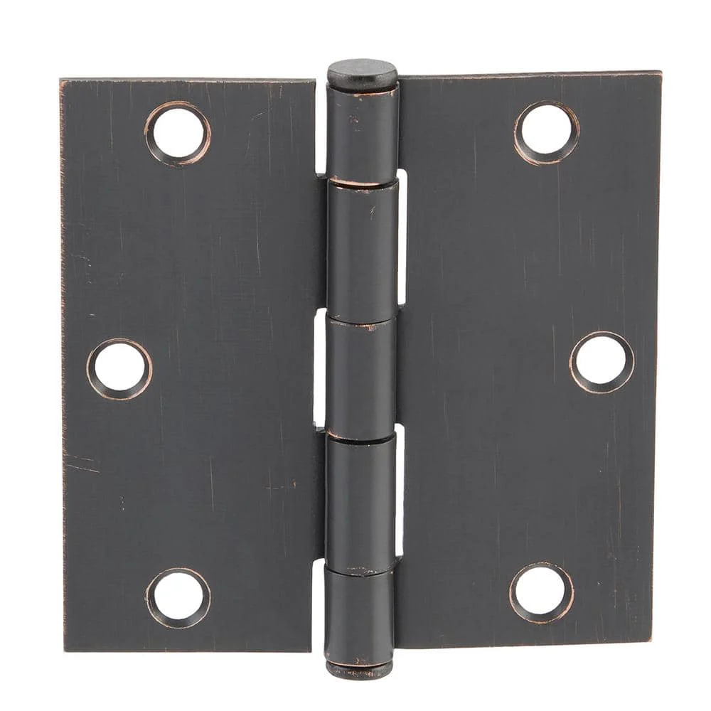 Everbilt 3-1/2 in. Square Corner Oil-Rubbed Bronze Door Hinge Value Pack (24-Pack) - Image 4