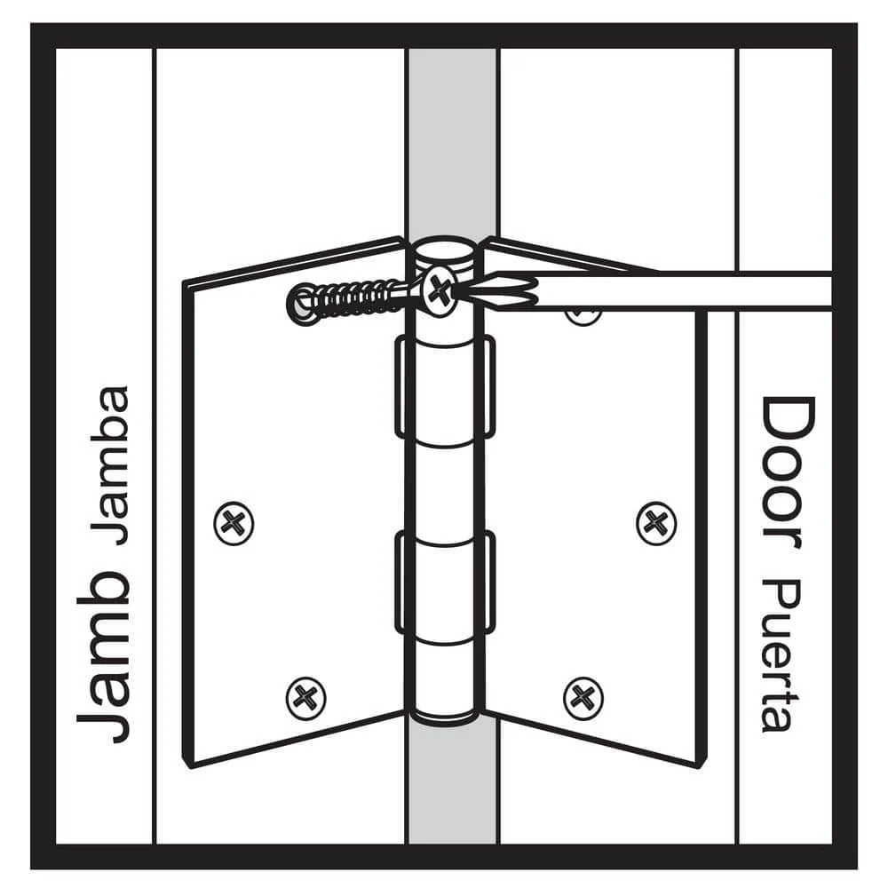 Everbilt 3-1/2 in. x 1/4 in. Radius Dark Oil-Rubbed Bronze Door Hinge - Image 6