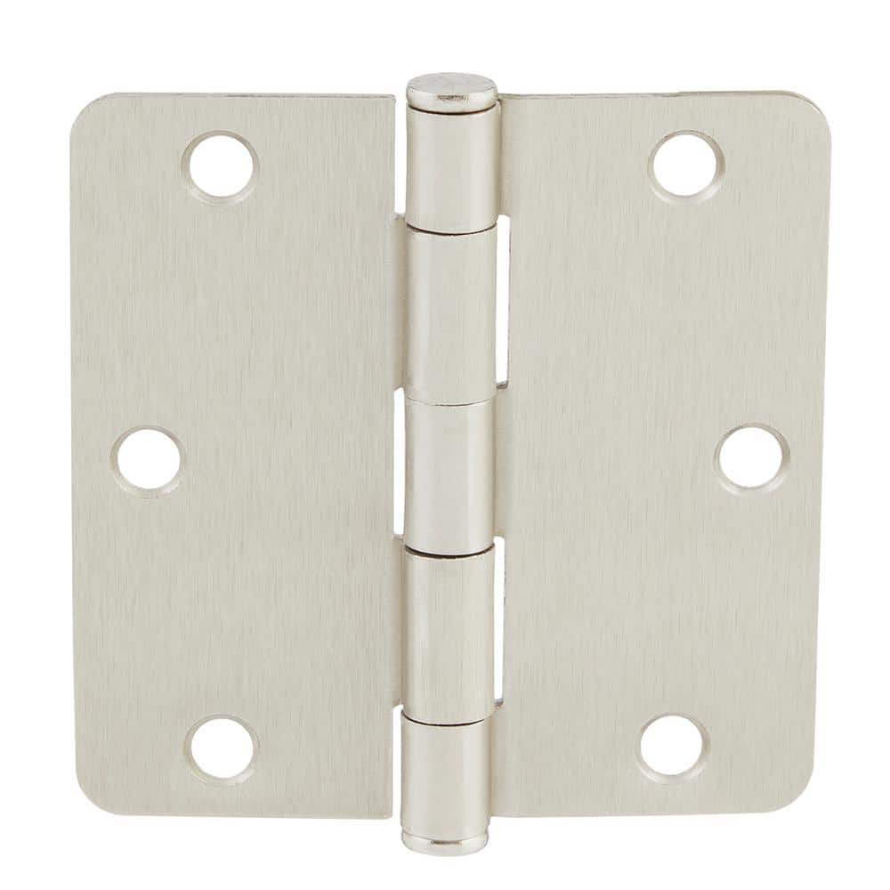 Everbilt 3-1/2 in. x 1/4 in. Radius Satin Nickel Butt Door Hinge Value Pack (24-Pack) - Image 5