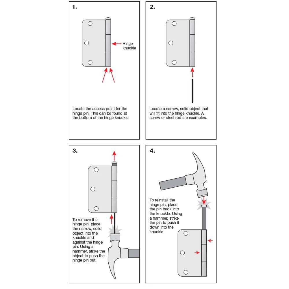 Everbilt 3-1/2 in. x 5/8 in. Radius Chrome Butt Door Hinge Value Pack (24-Pack) - Image 7