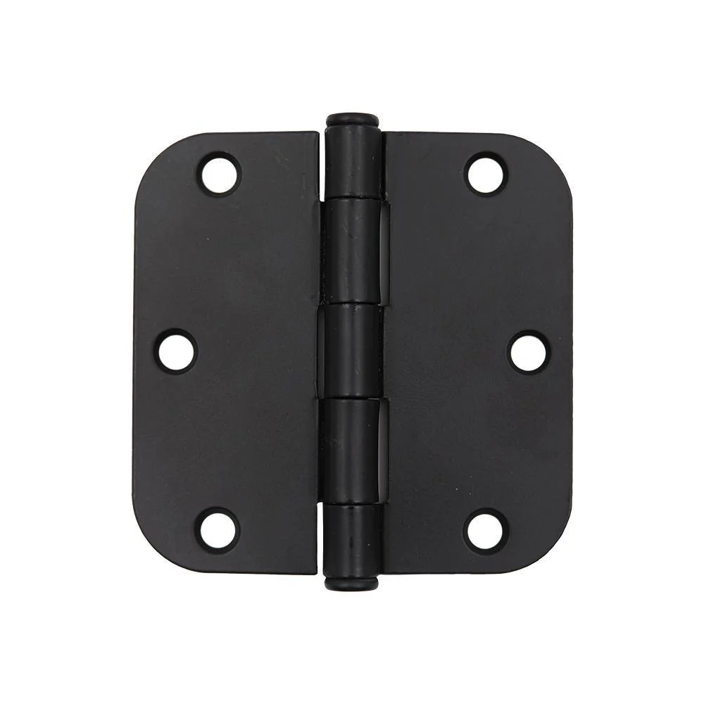 Everbilt 3-1/2 in. x 5/8 in. Radius Matte Black Smooth Action Door Hinge (3-Pack) - Image 2