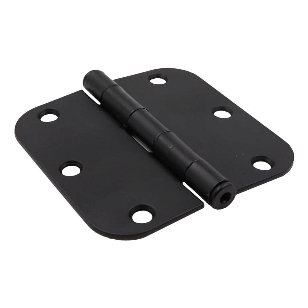 Everbilt 3-1/2 in. x 5/8 in. Radius Matte Black Smooth Action Door Hinge (3-Pack) - Image 4