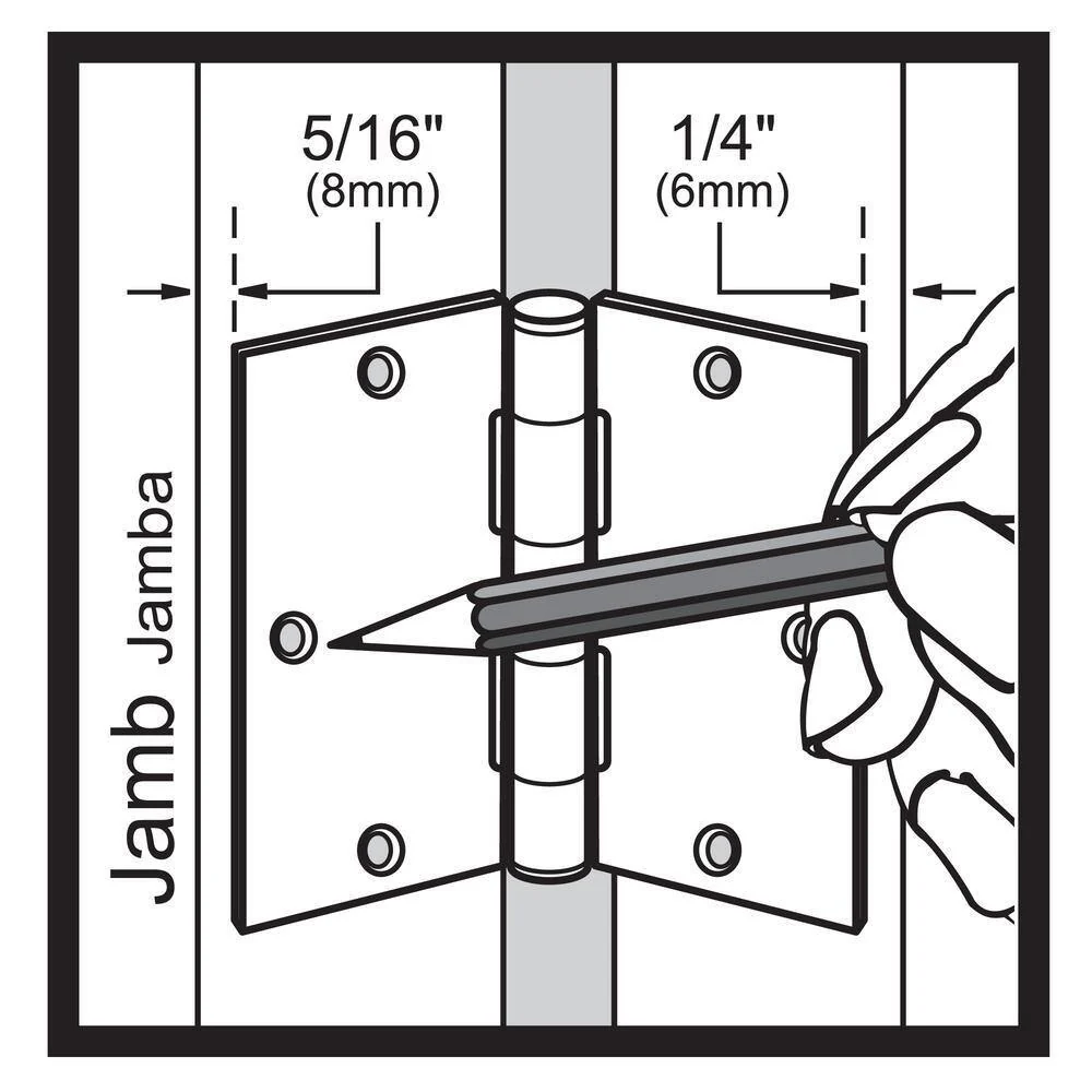 Everbilt 3-1/2 in. x 5/8 in. Radius Matte Black Smooth Action Door Hinge (3-Pack) - Image 7