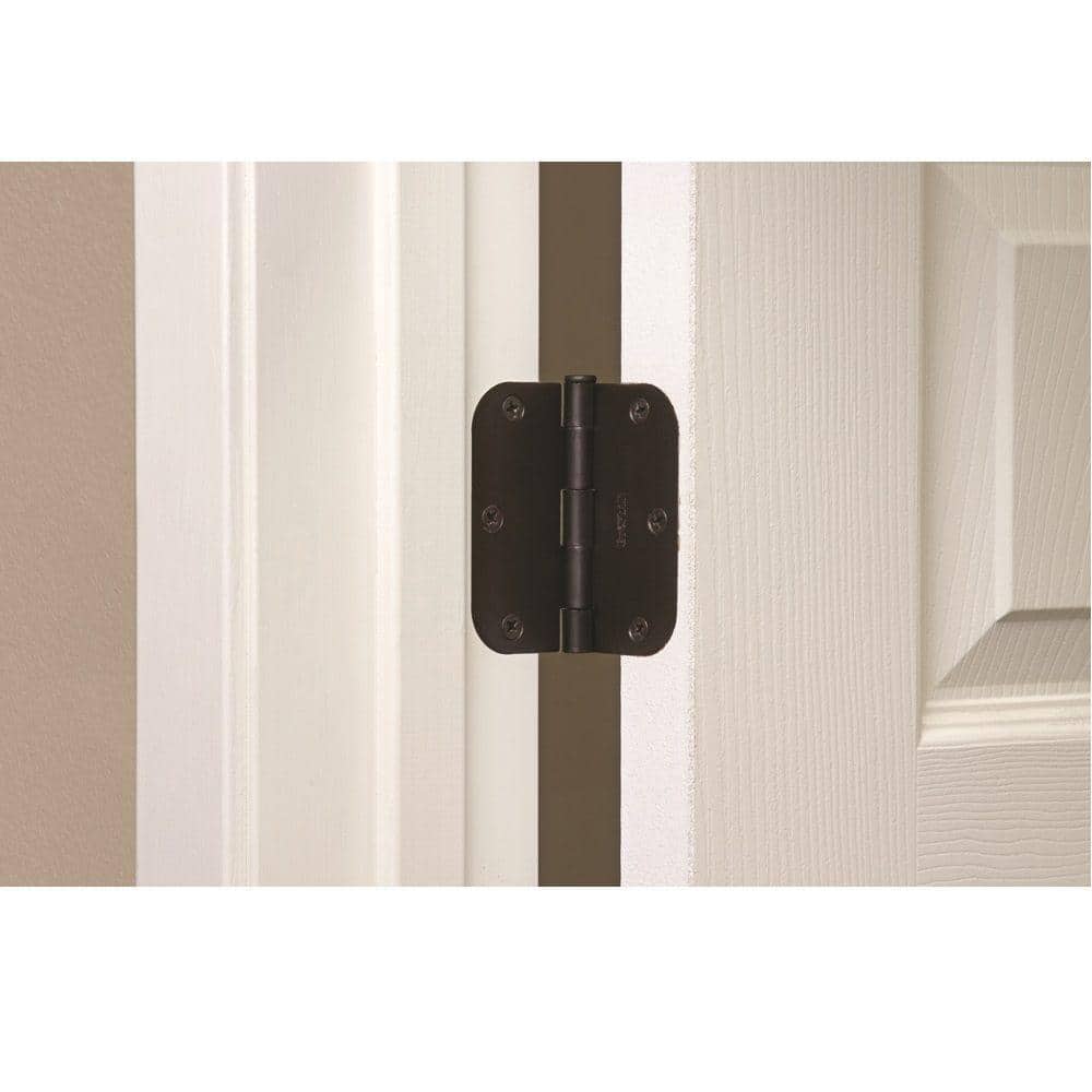 Everbilt 3-1/2 in. x 5/8 in. Radius Oil-Rubbed Bronze Squeak-Free Door Hinge - Image 3