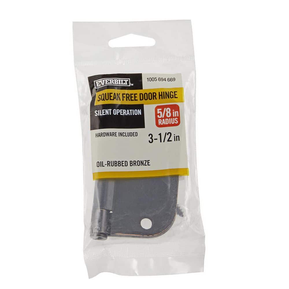 Everbilt 3-1/2 in. x 5/8 in. Radius Oil-Rubbed Bronze Squeak-Free Door Hinge - Image 2