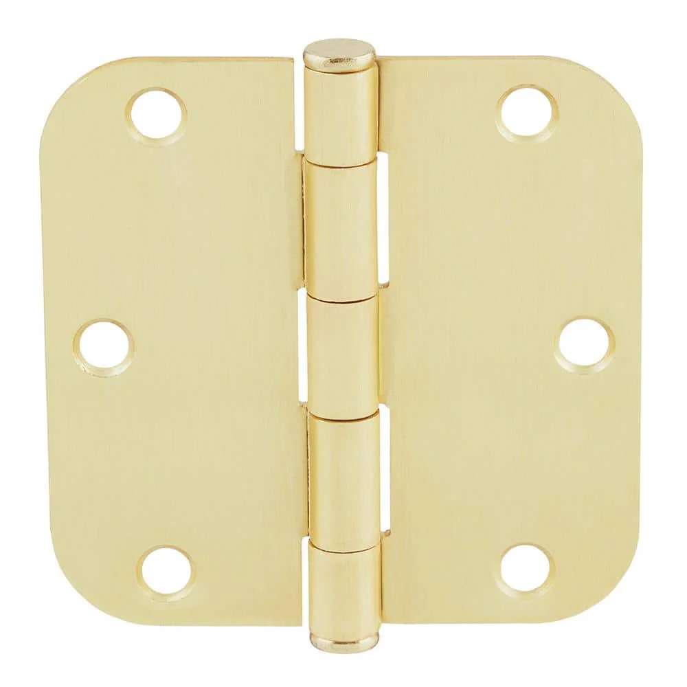 Everbilt 3-1/2 in. x 5/8 in. Radius Satin Brass Butt Door Hinge Value Pack (24-Pack) - Image 4
