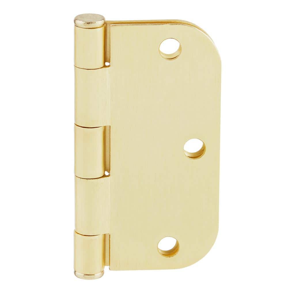 Everbilt 3-1/2 in. x 5/8 in. Radius Satin Brass Butt Door Hinge Value Pack (24-Pack) - Image 5