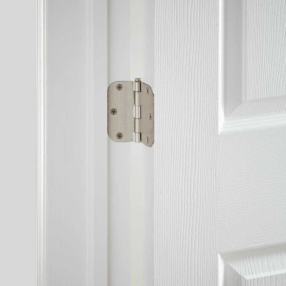 Everbilt 3-1/2 in. x 5/8 in. Radius Satin Nickel Door Hinge Value Pack (12 per Pack) - Image 5