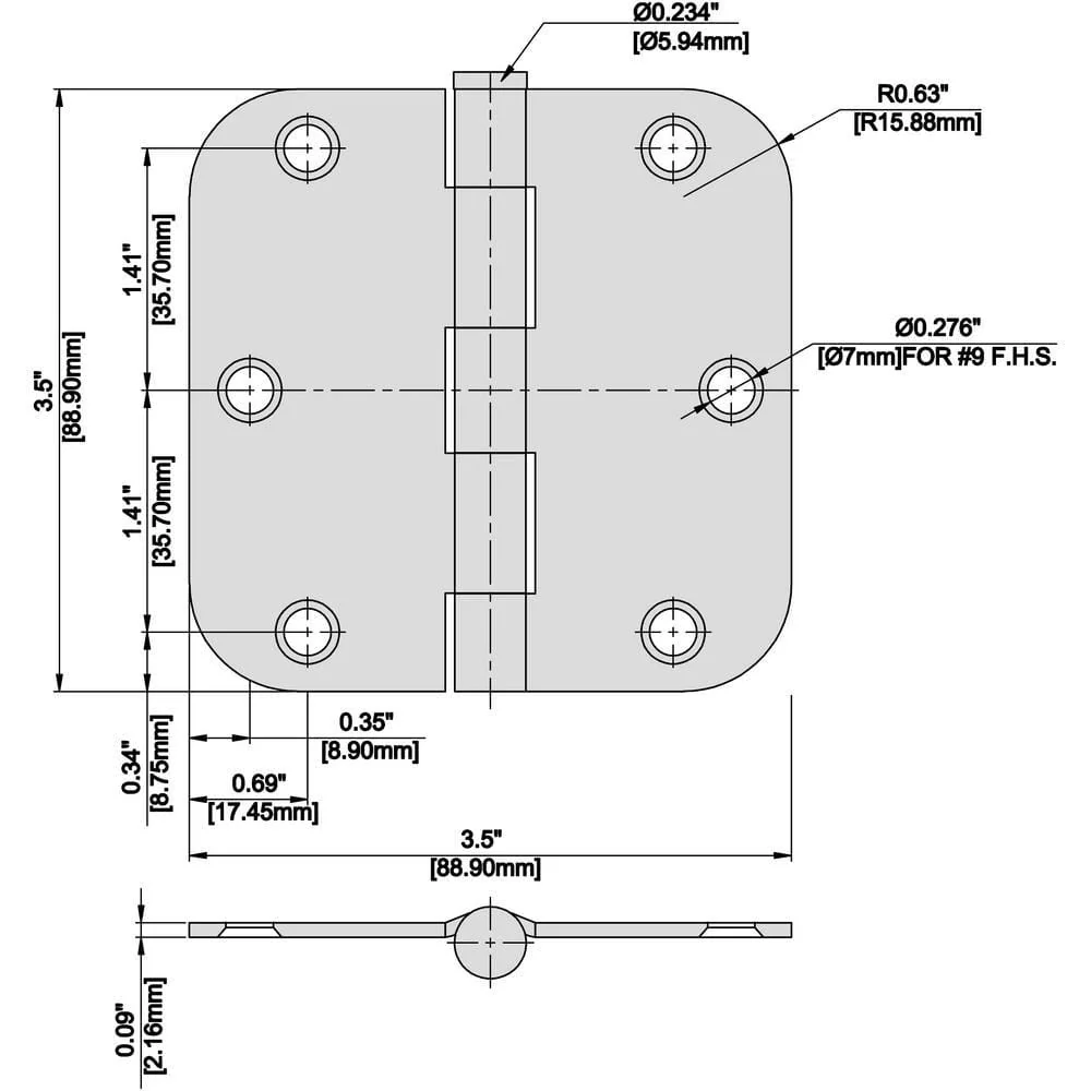 Everbilt 3-1/2 in. x 5/8 in. Radius Satin Nickel Door Hinge Value Pack (48 per Pack) - Image 8