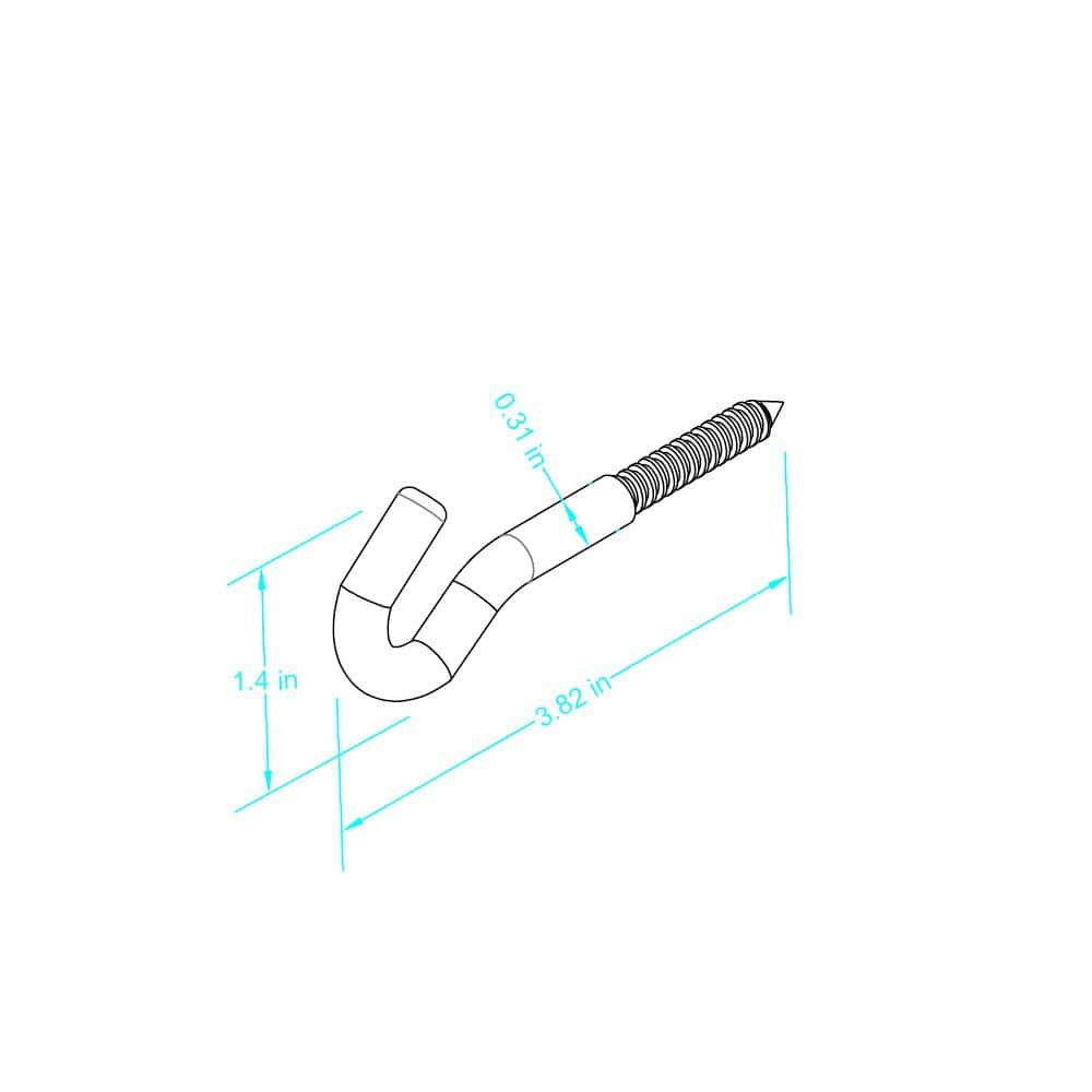Everbilt 3-3/4 in. Vinyl-Coated Steel Screw-In Plant Hook, 30 lb Capacity - Image 2