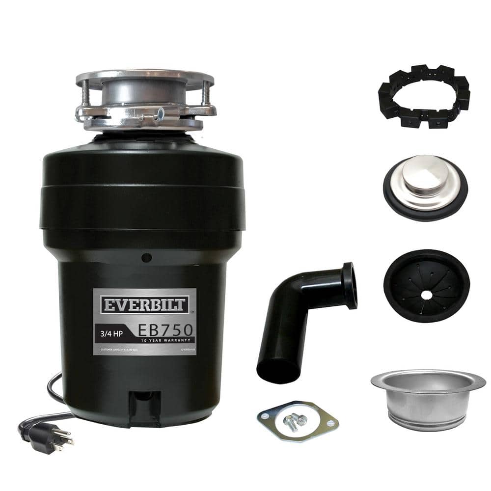 Everbilt 3/4 HP Continuous Feed Garbage Disposal with Stainless Steel Sink Flange and Attached Power Cord - Image 2