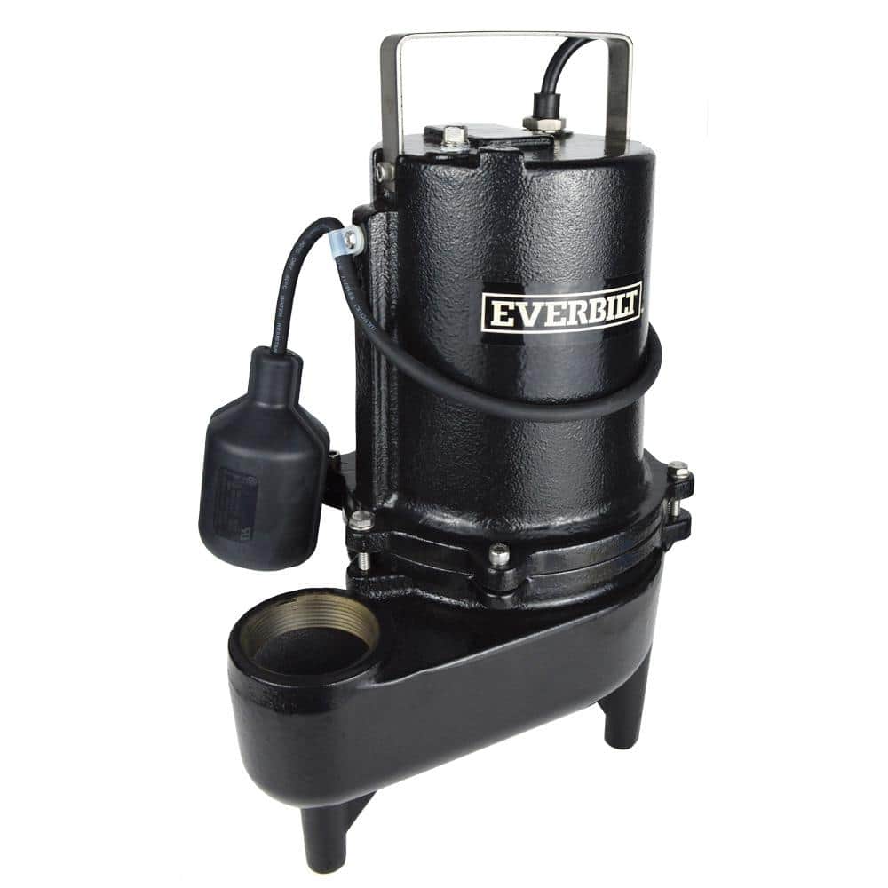 Everbilt 3/4 HP Sewage Ejector Pump, Cast Iron, 2 in. Solids Handling