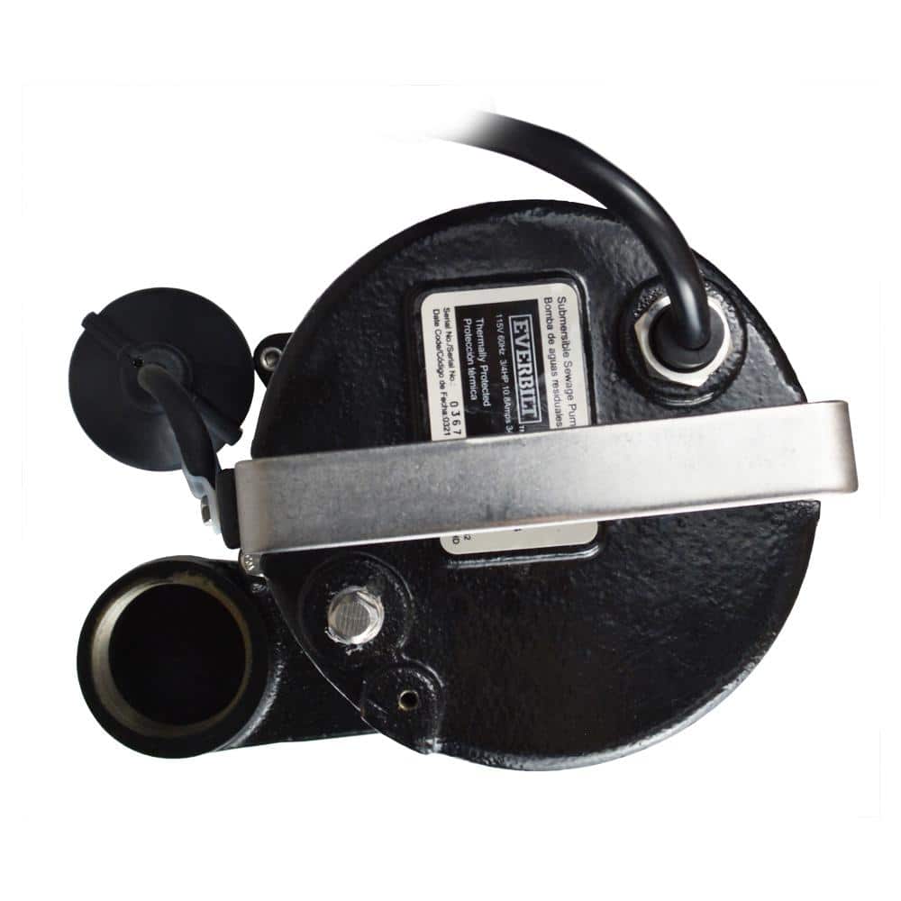 Everbilt 3/4 HP Sewage Ejector Pump, Cast Iron, 2 in. Solids Handling - Image 4