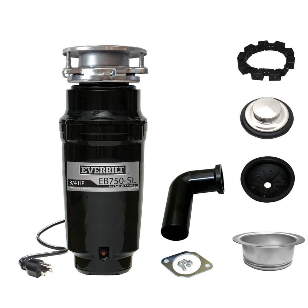 Everbilt 3/4 HP Slim Continuous Feed Garbage Disposal with Stainless Steel Sink Flange and Attached Power Cord - Image 2