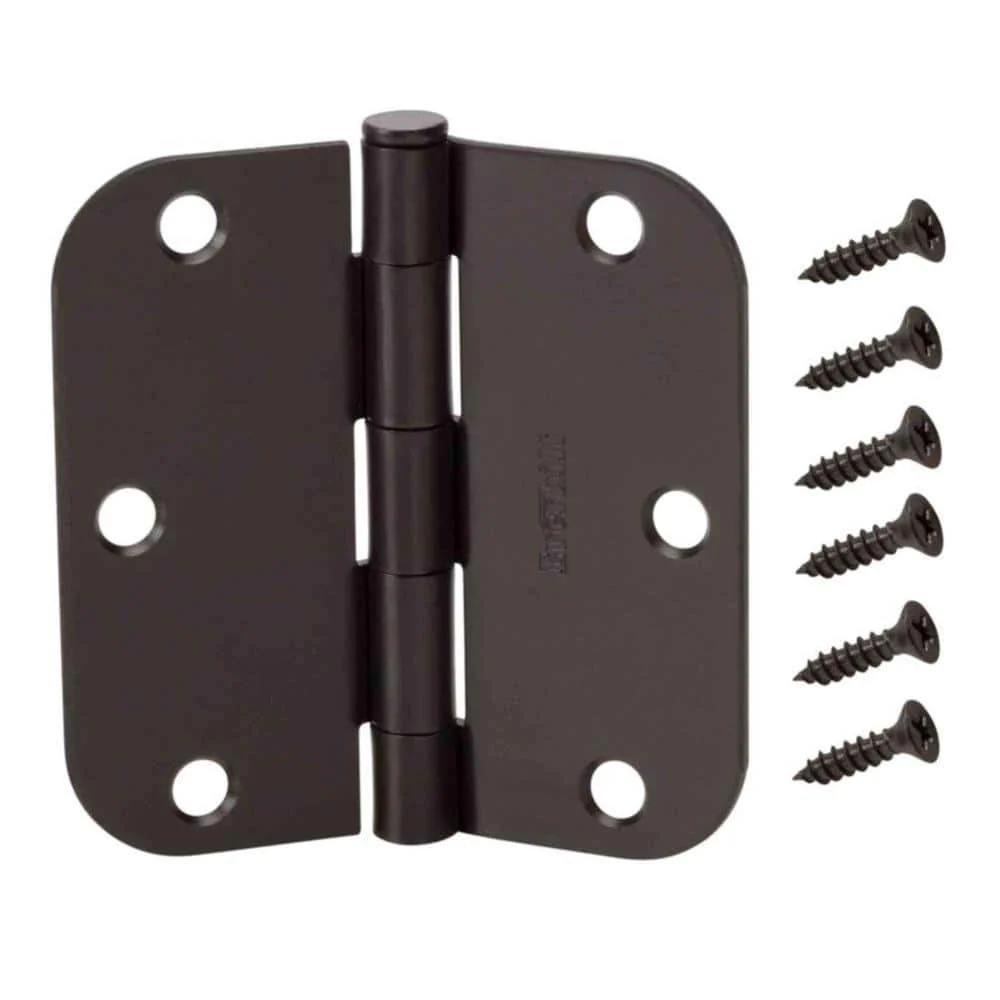 Everbilt 3 in. Oil-Rubbed Bronze Door Hinge, 5/8 in. Radius