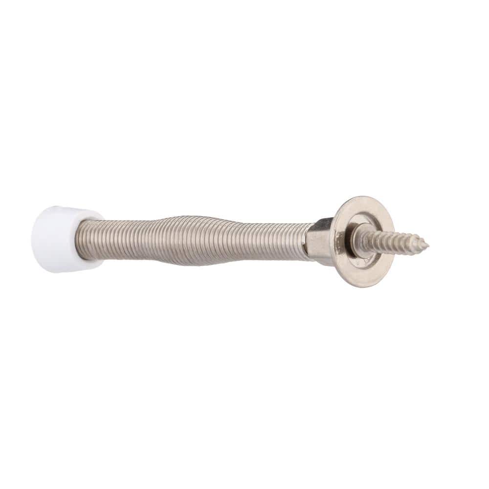 Everbilt 3 in. Satin Nickel Light Duty Spring Door Stop