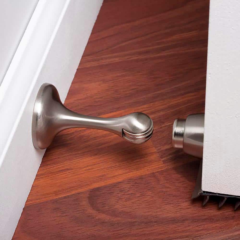 Everbilt 3 in. Satin Nickel Magnetic Doorstop with Catch - Image 3
